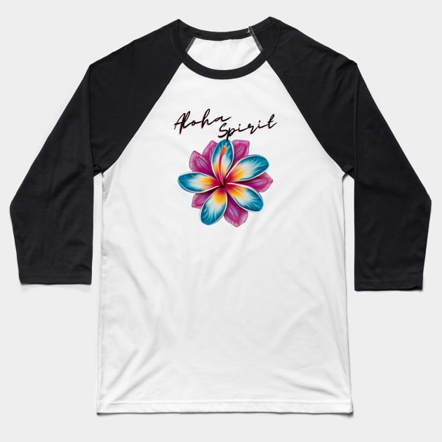 Plumeria Colorful Baseball T-Shirt by Hayden Mango Collective 